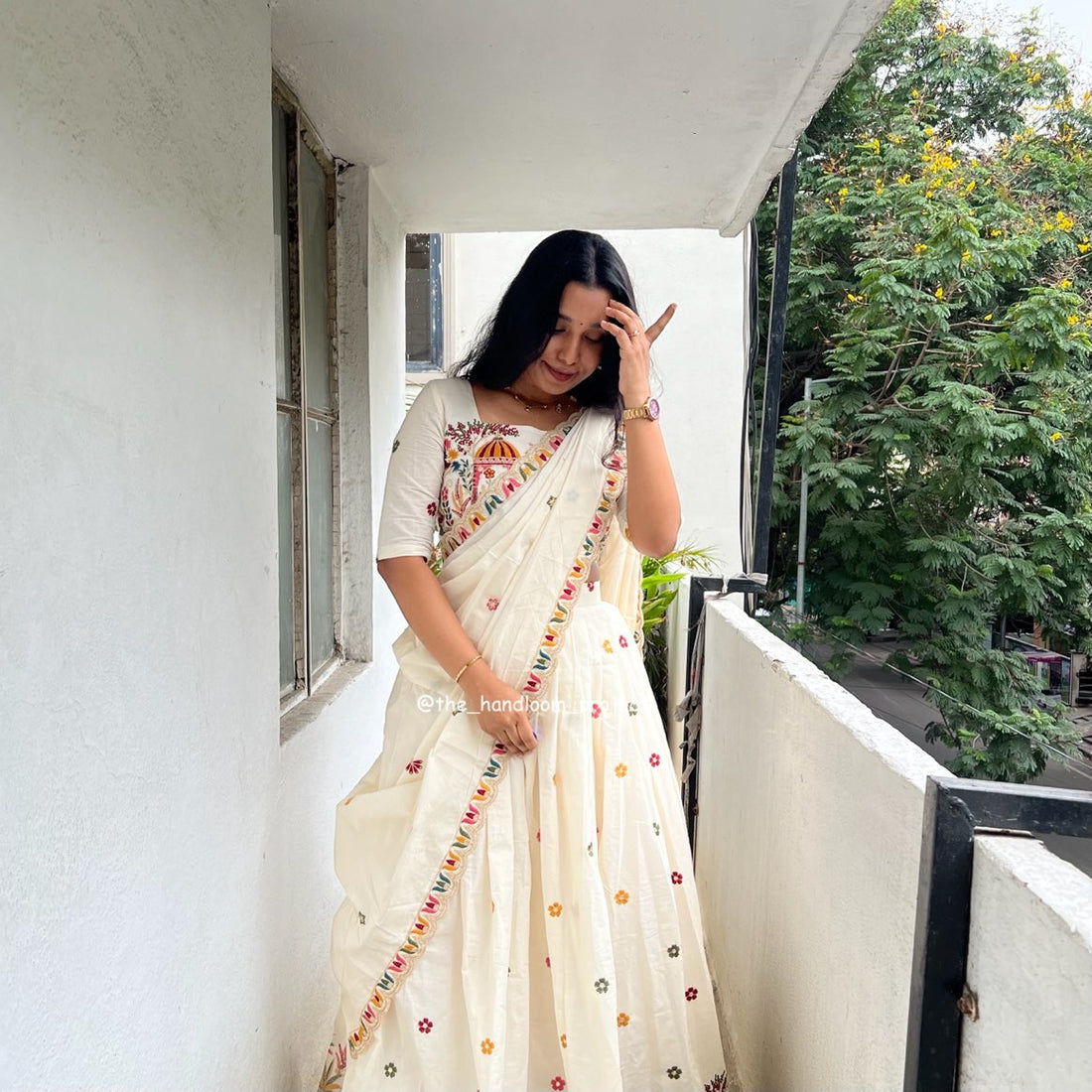 Barfi garden is an ivory lehenga 