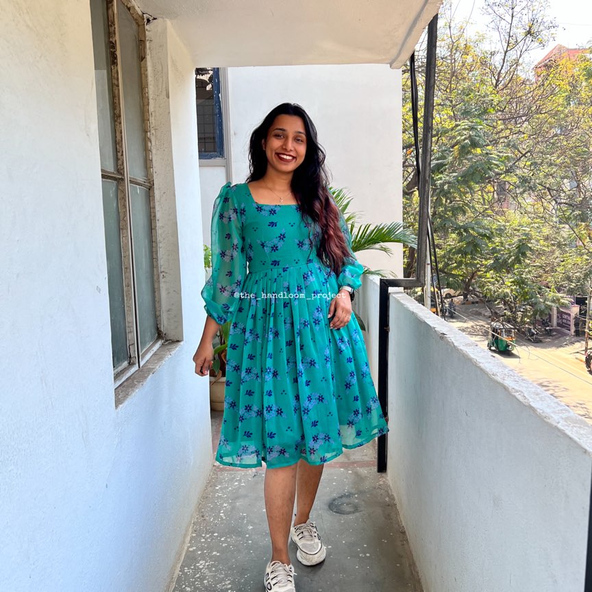 Green georgette dress