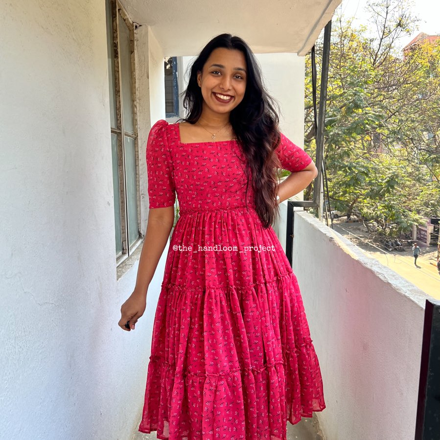 Pink georgette dress