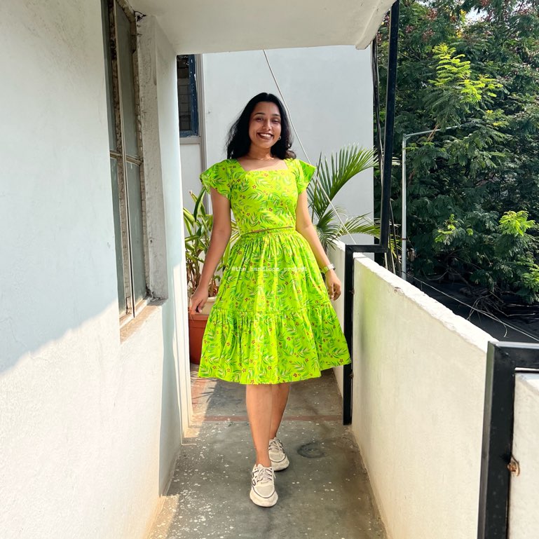 Green 2 tier cotton co-ord set