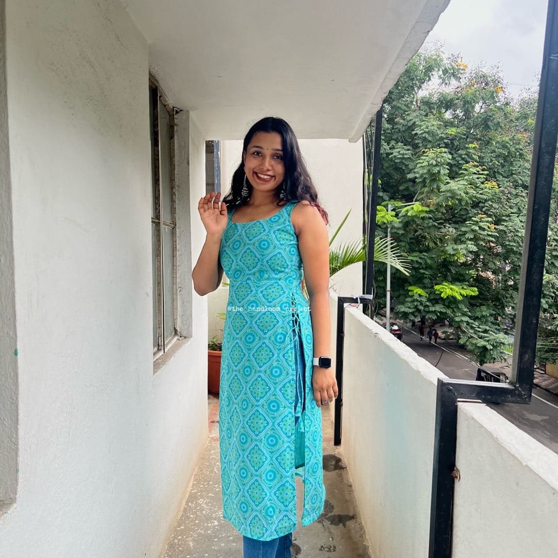 Pastel Blue Tassels Kurti