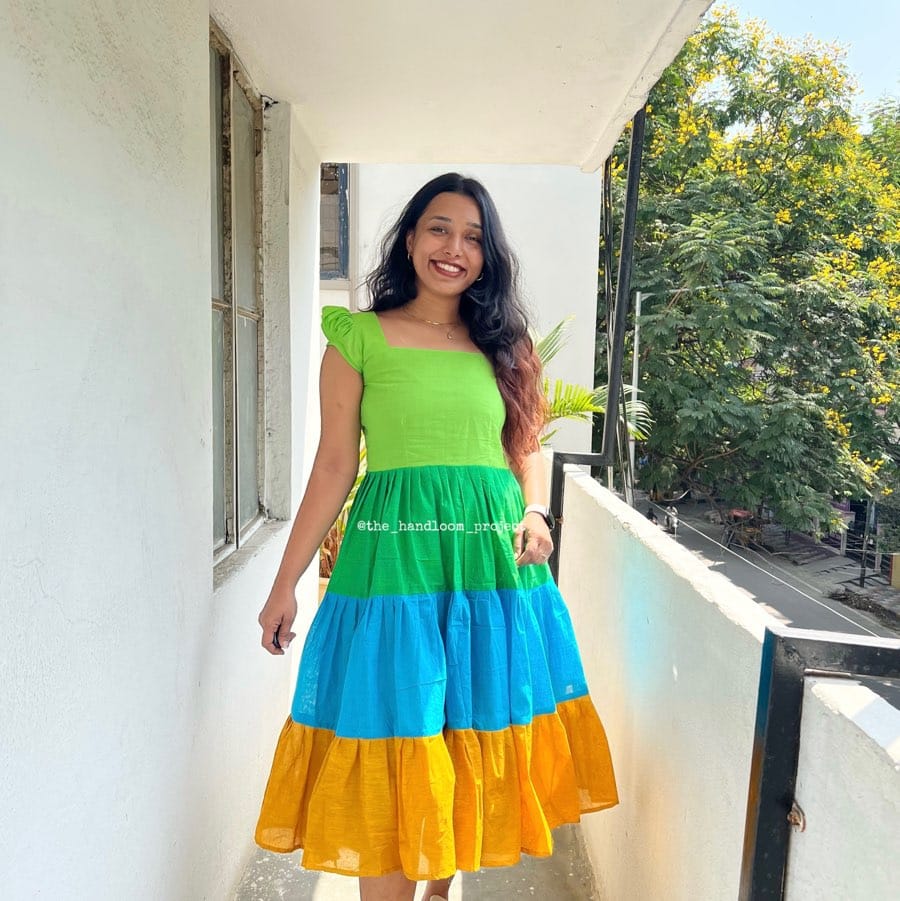 Shaded 3 tier cotton dress (1)