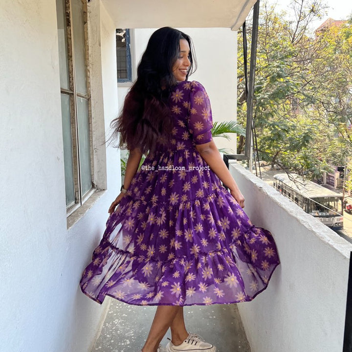 Violet georgette dress 2