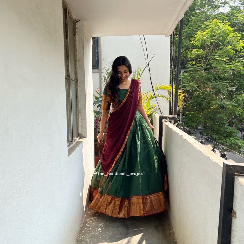 Maroon Green Kanchi