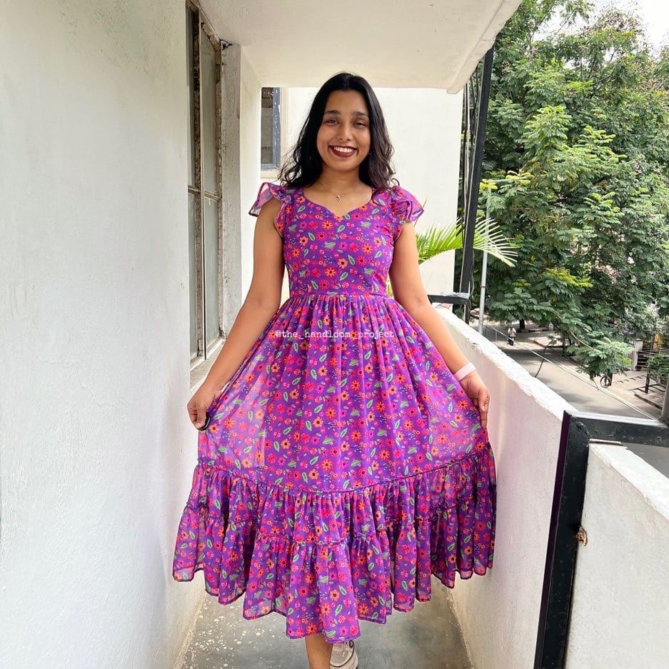Purple 3 tier dress