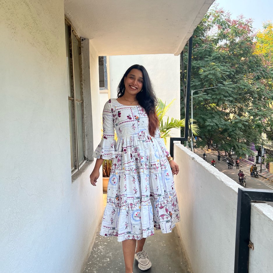 White 3 tier cotton dress