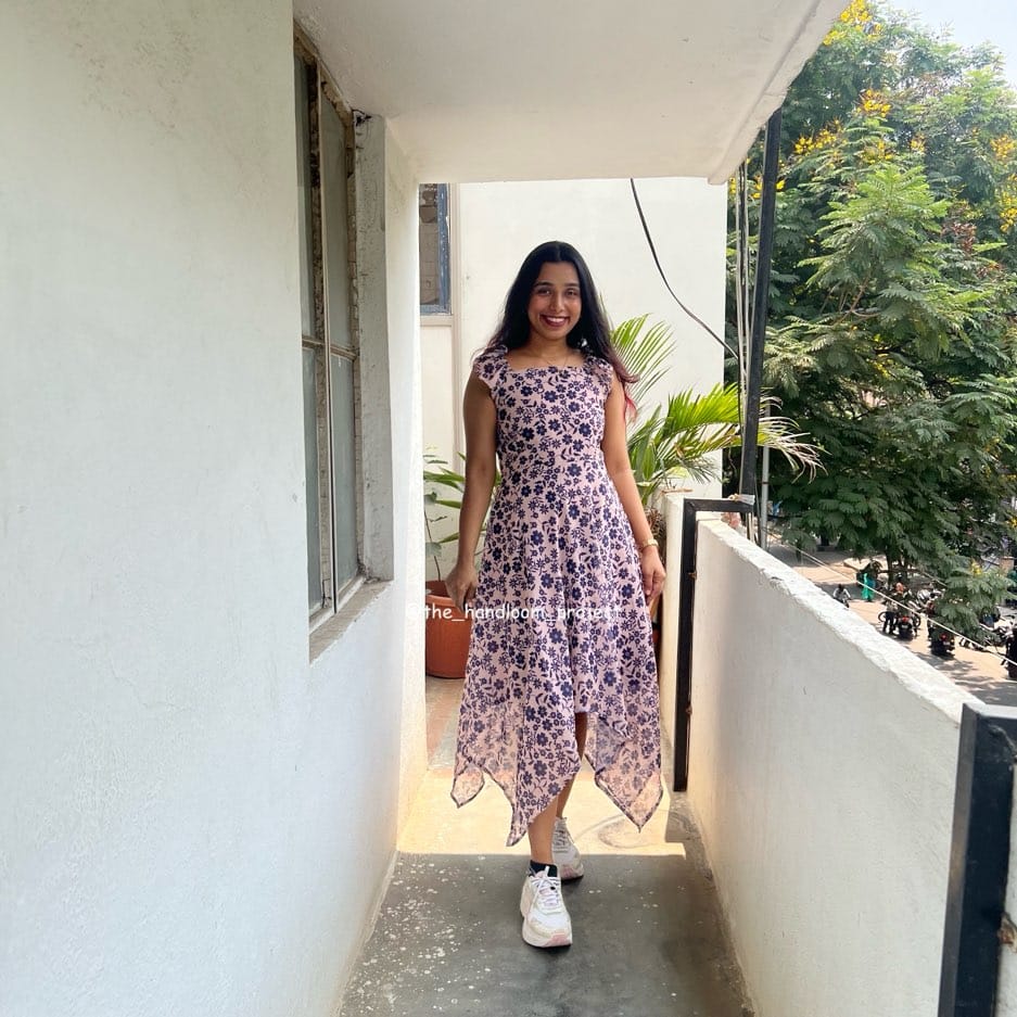 Cream asymmetrical dress