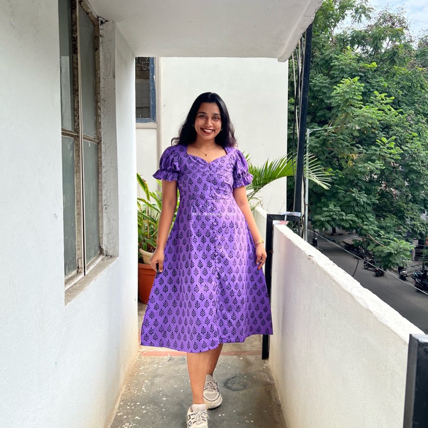 Purple cotton dress