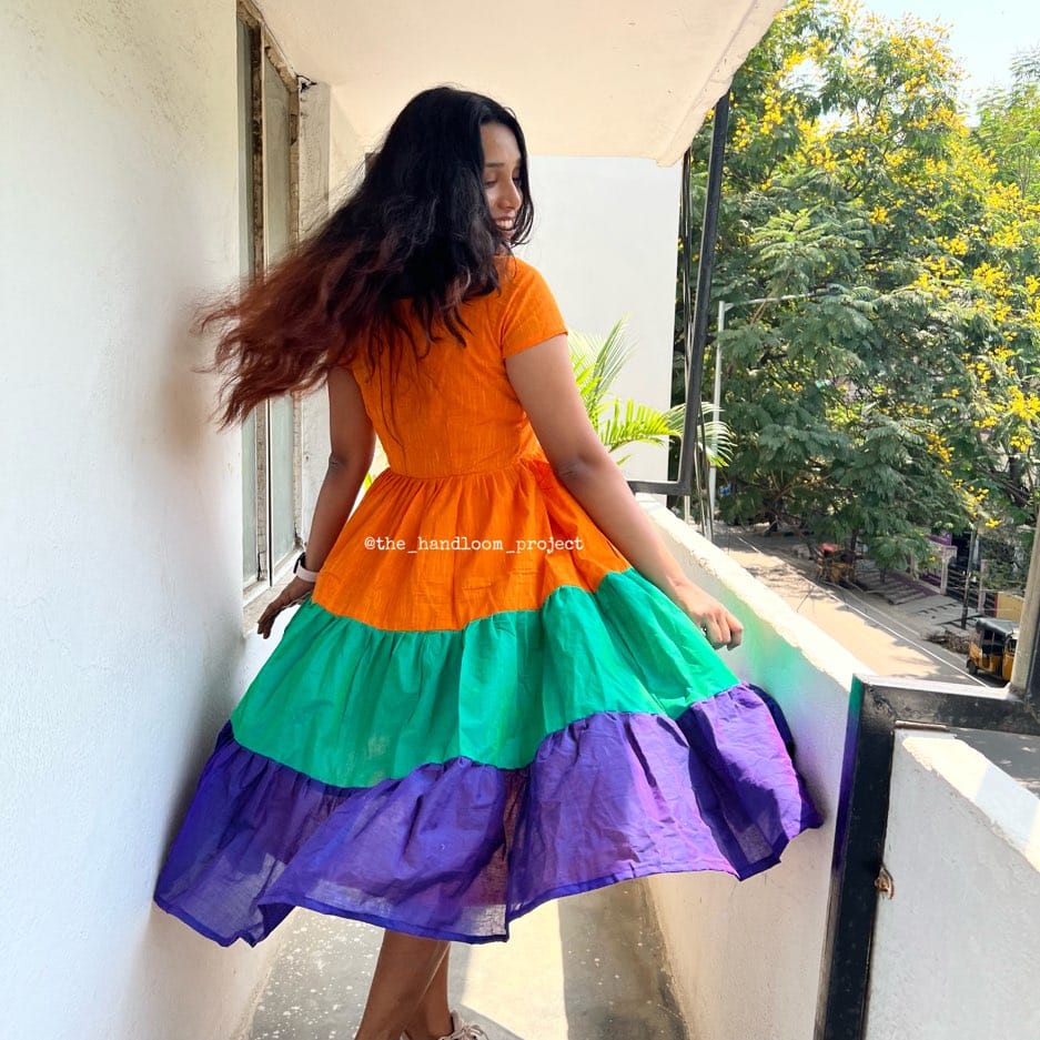 Shaded 3 tier cotton dress (2)