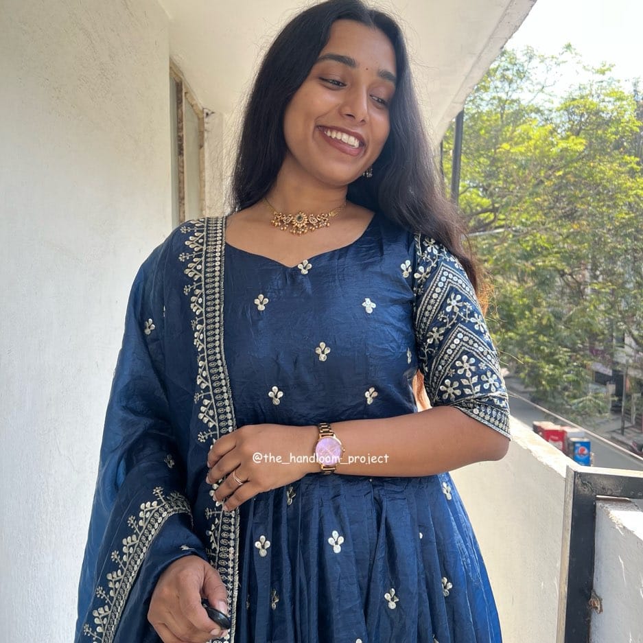 Dark blue dress   gold