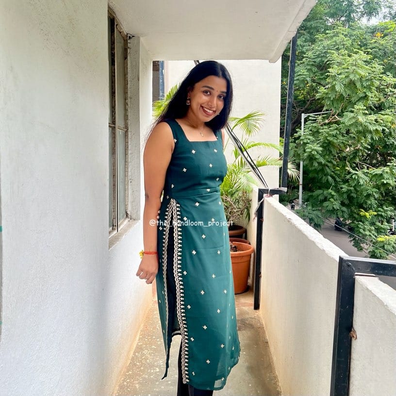 Green Scallop Kurti