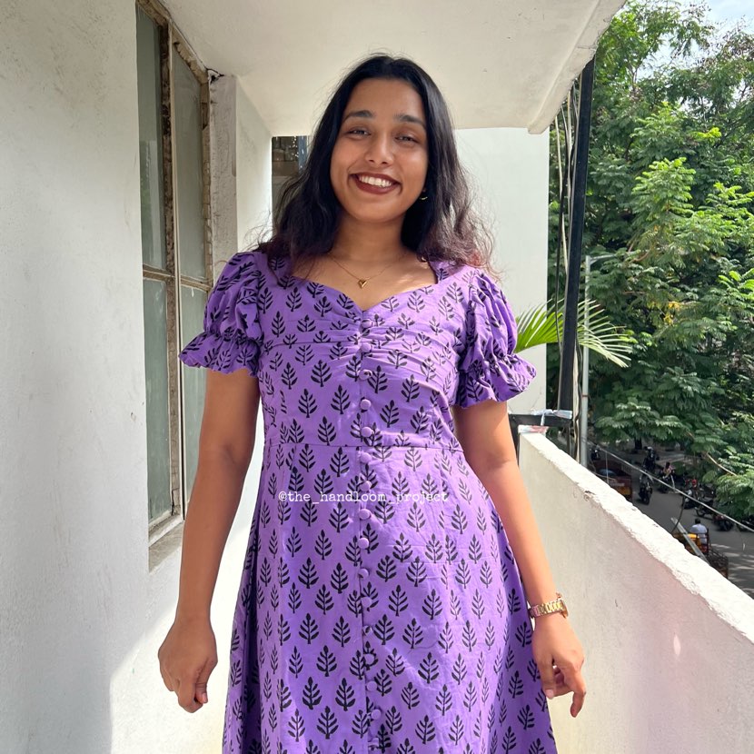 Purple cotton dress