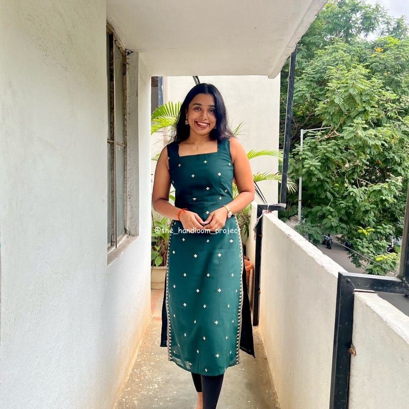 Green Scallop Kurti
