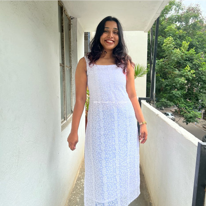 White Chikankaari Kurti