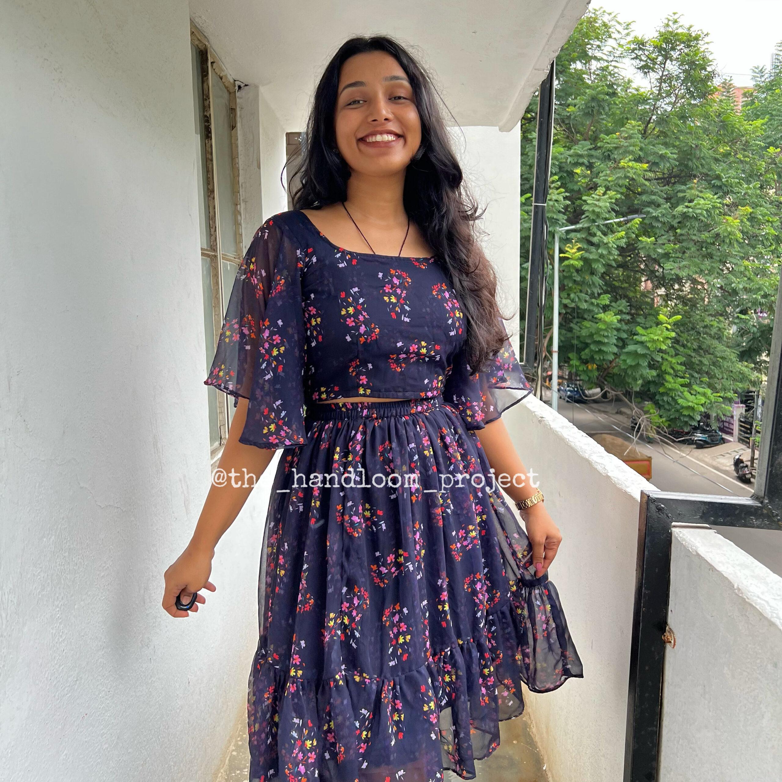 Violet georgette coord set