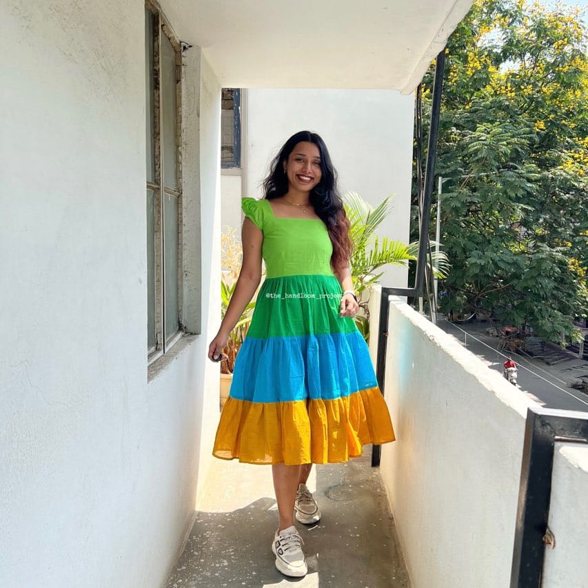 Shaded 3 tier cotton dress (1)