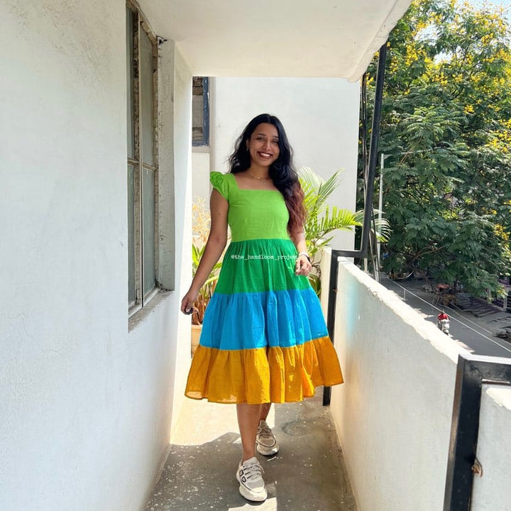 Shaded 3 tier cotton dress (1)