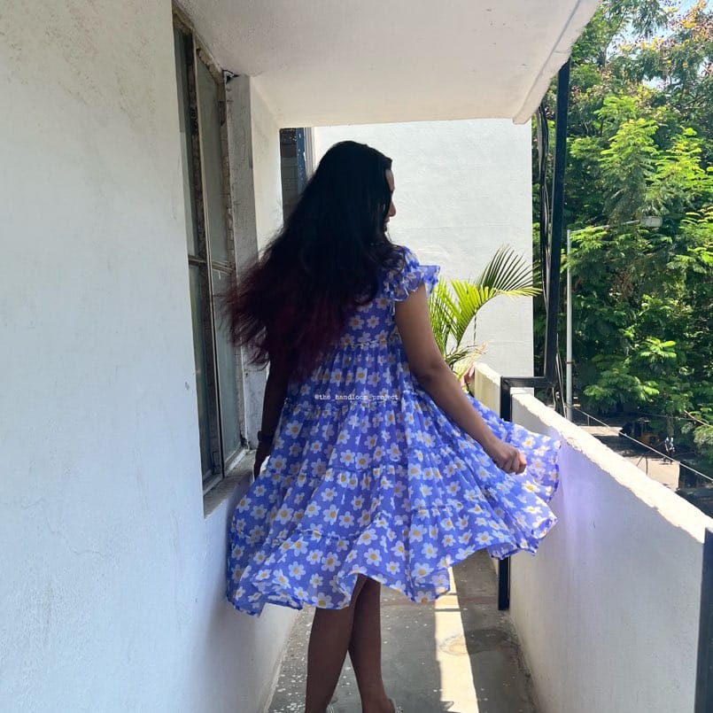 Lavender 4 tier georgette dress