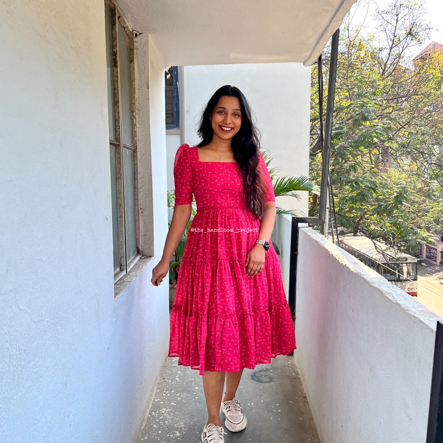 Pink georgette dress