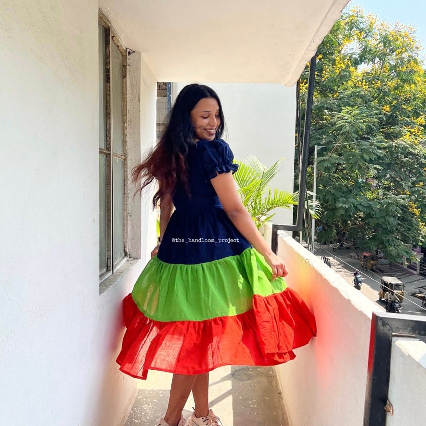 Shaded 3 tier cotton dress (3)