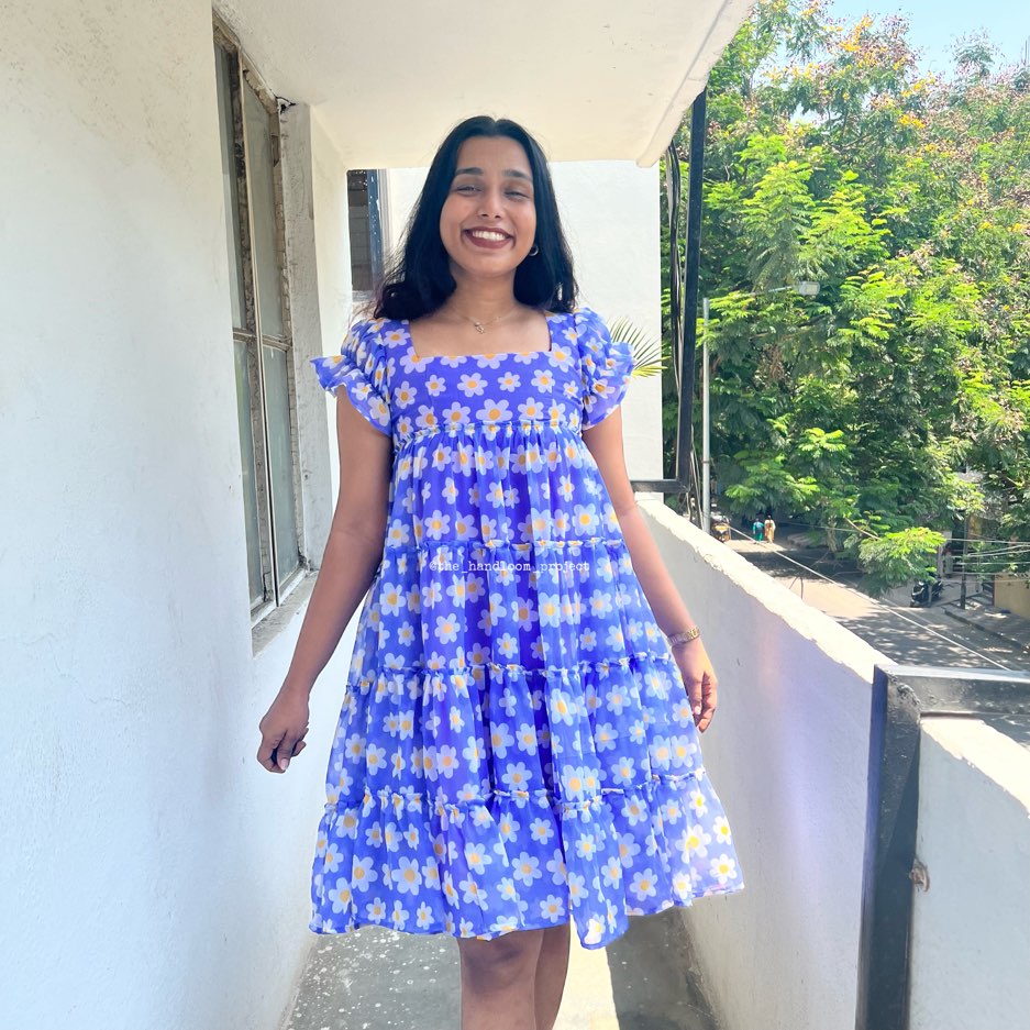 Lavender 4 tier georgette dress