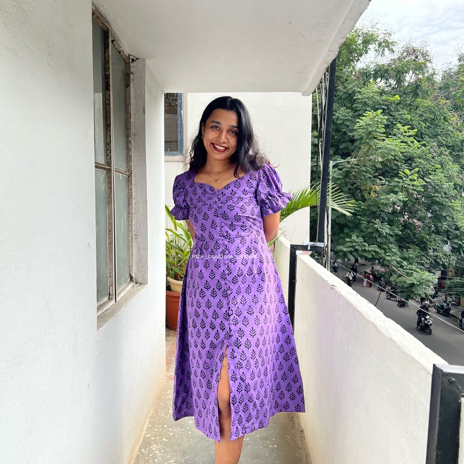 Purple cotton dress