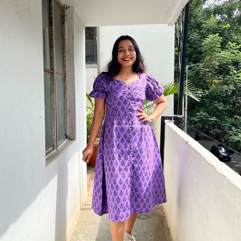 Purple cotton dress