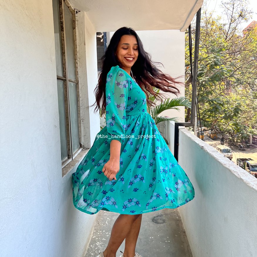 Green georgette dress