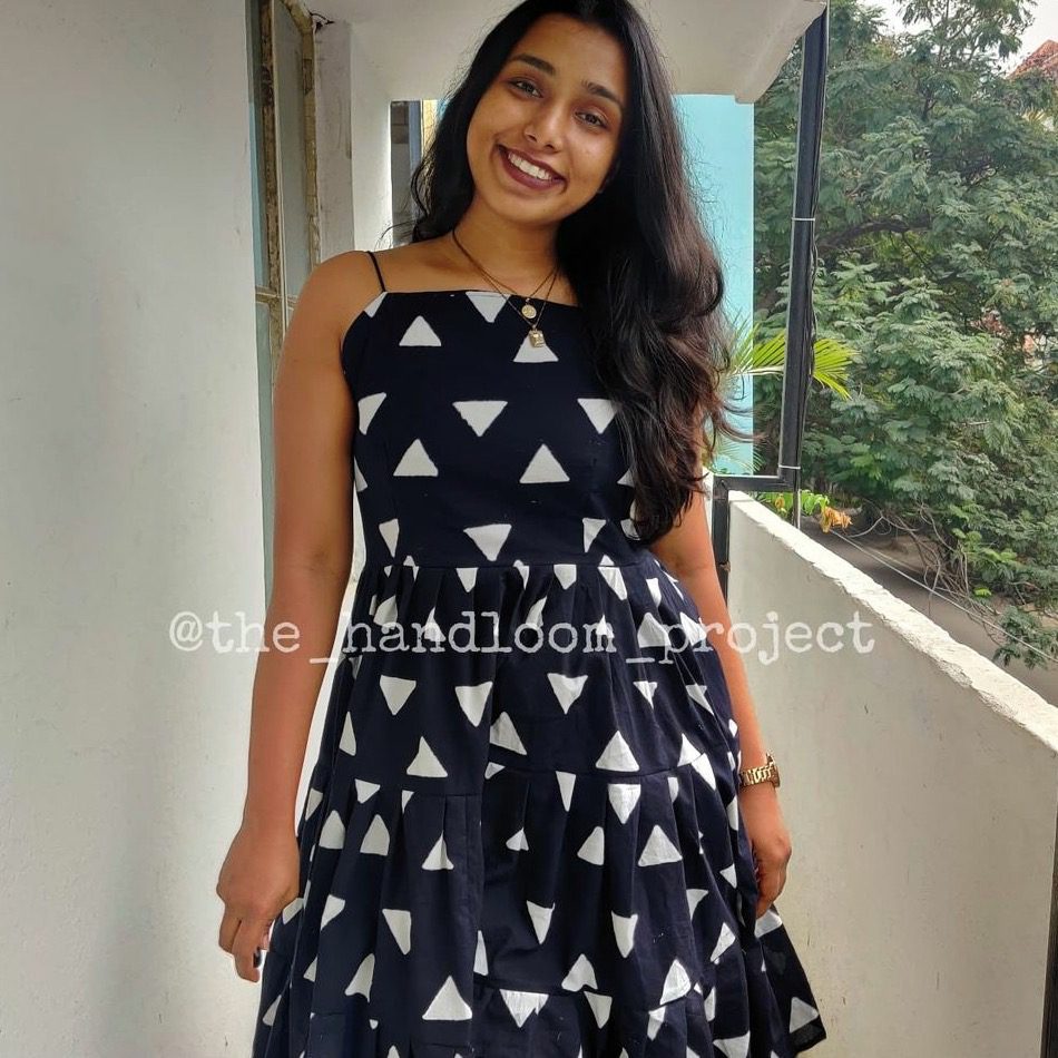 Black 3 tier cotton dress