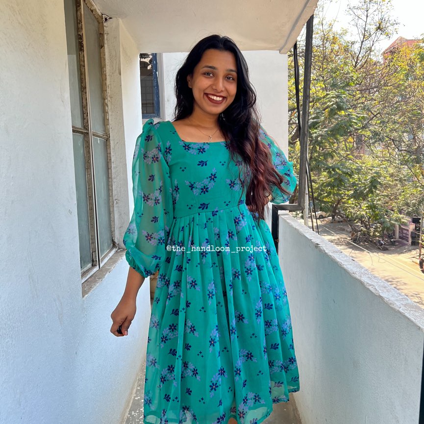 Green georgette dress