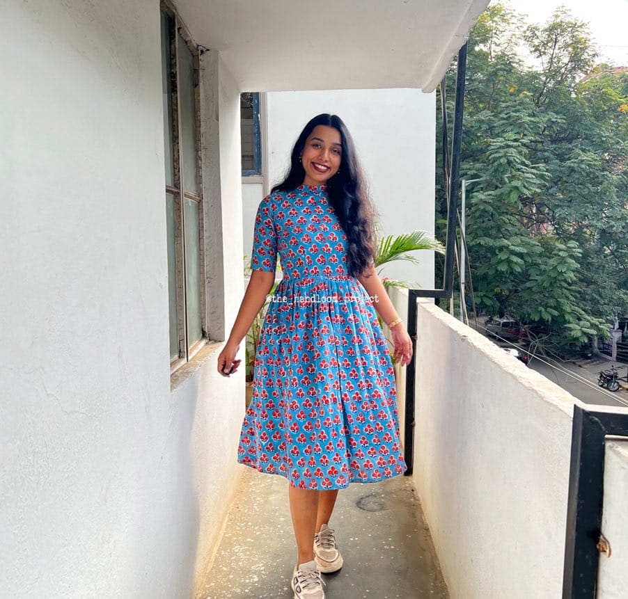 Blue floral dress 2