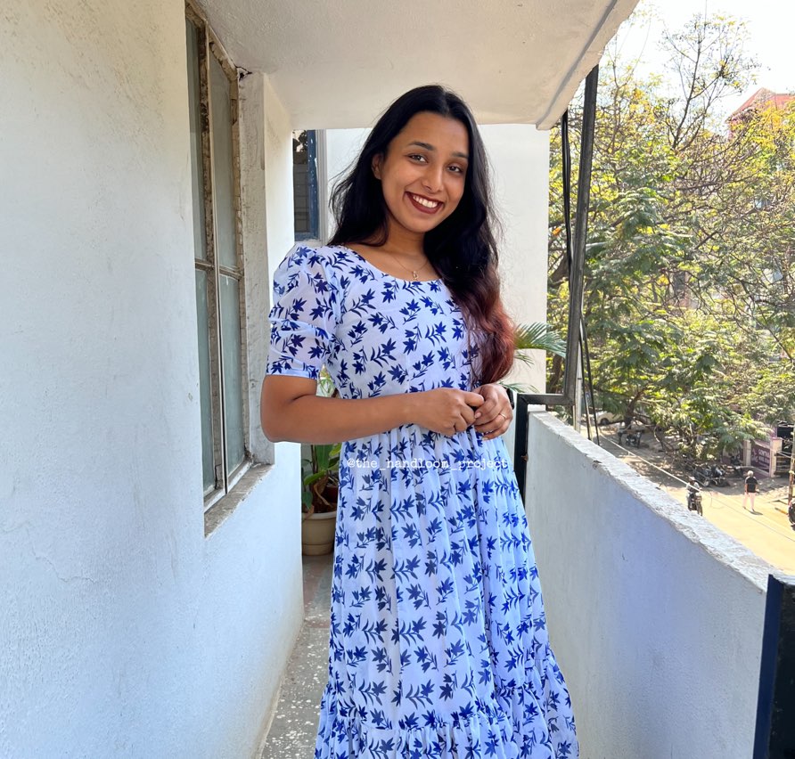 Light blue 1 tier georgette dress