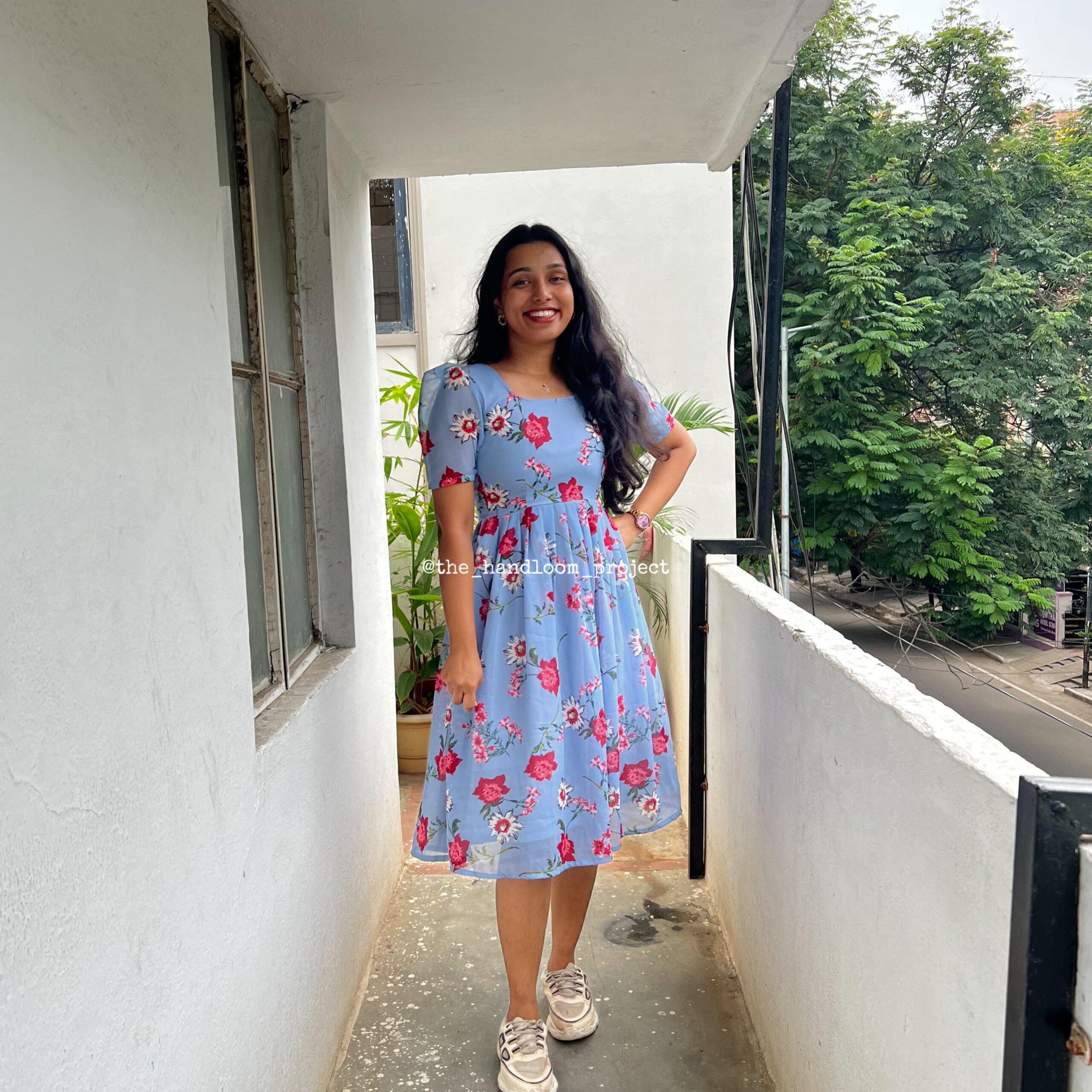 Blue georgette dress