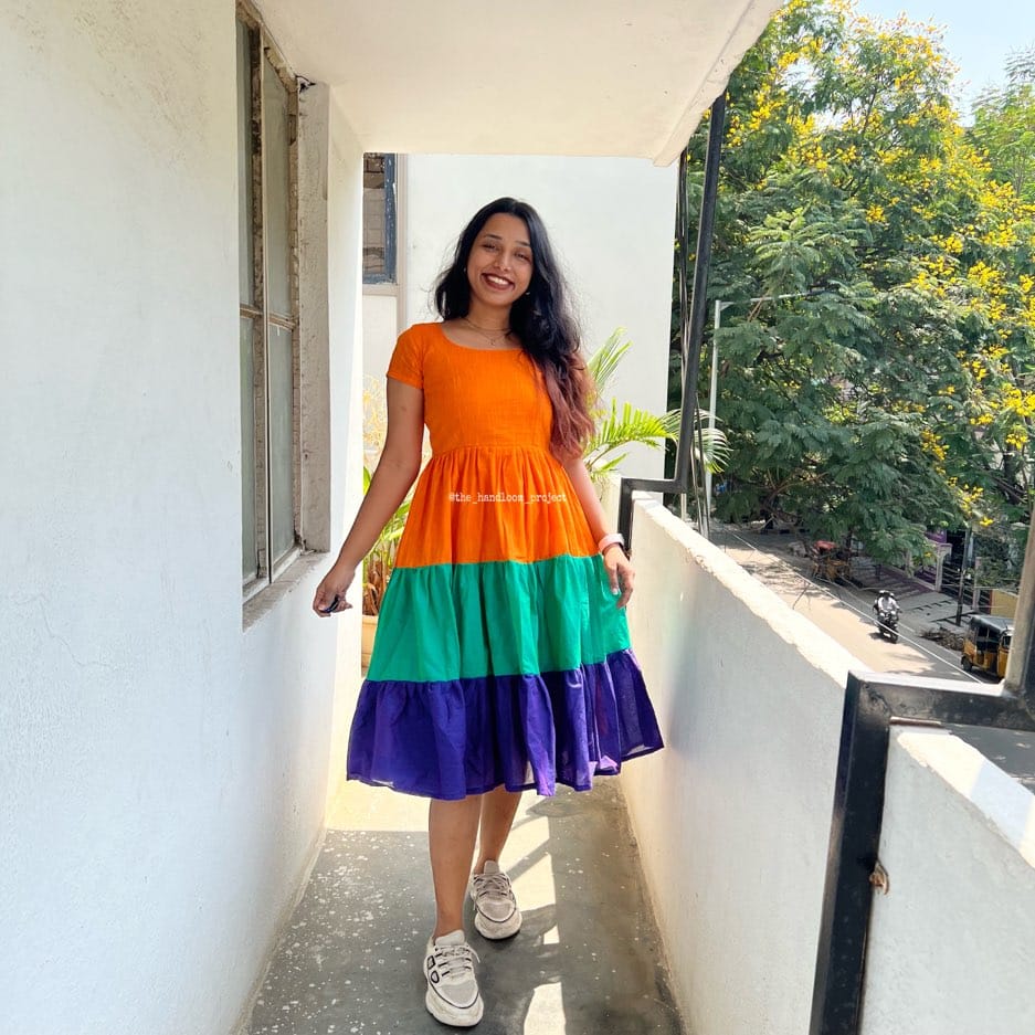 Shaded 3 tier cotton dress (2)