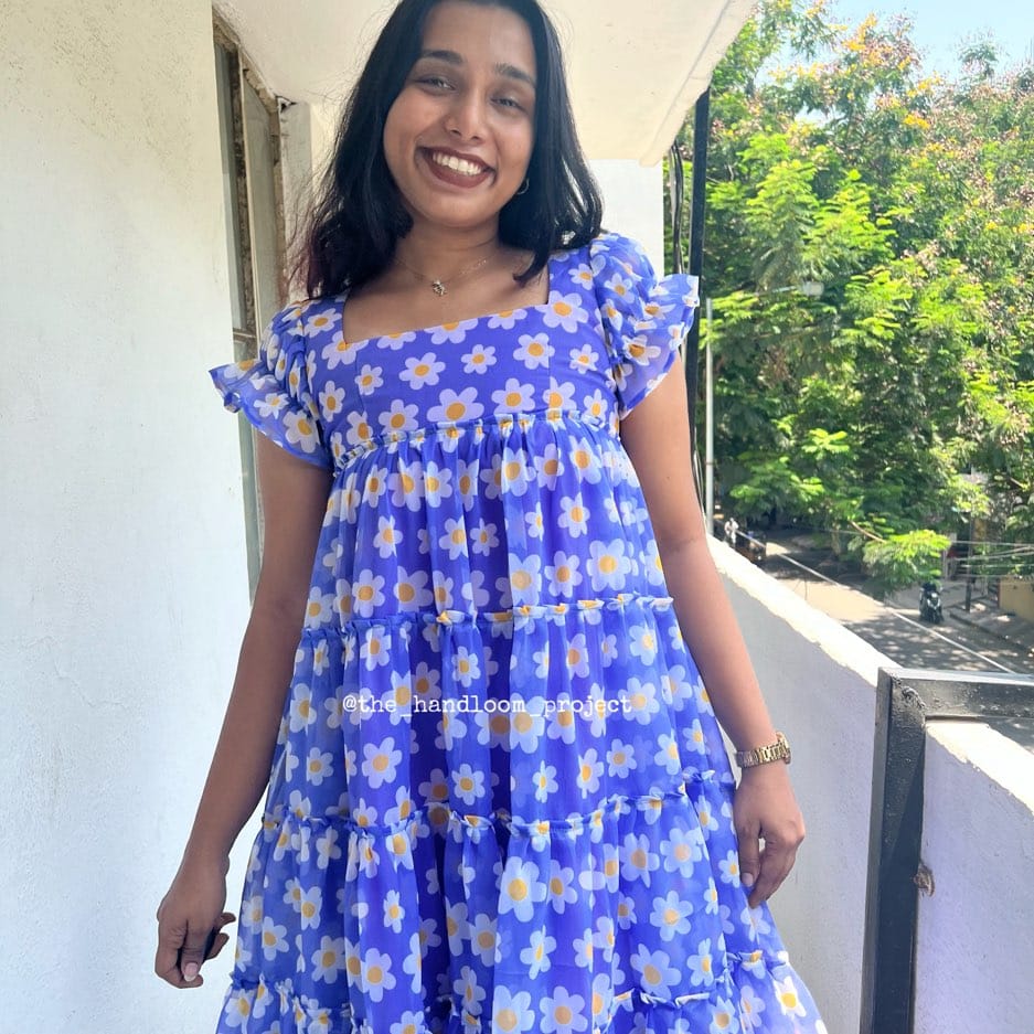 Lavender 4 tier georgette dress