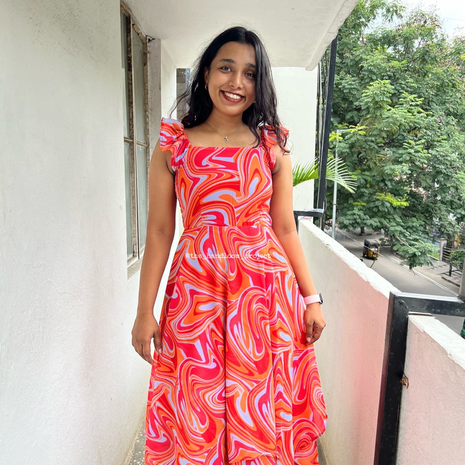 Orange 2 layer asymmetrical dress