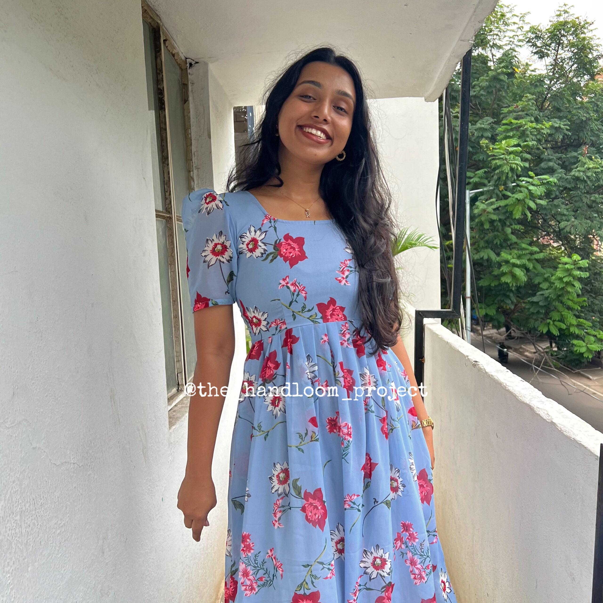 Blue georgette dress