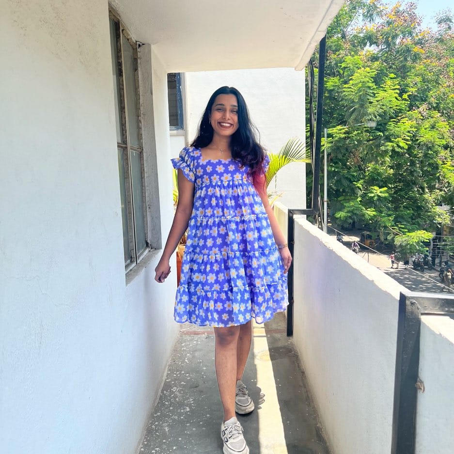 Lavender 4 tier georgette dress