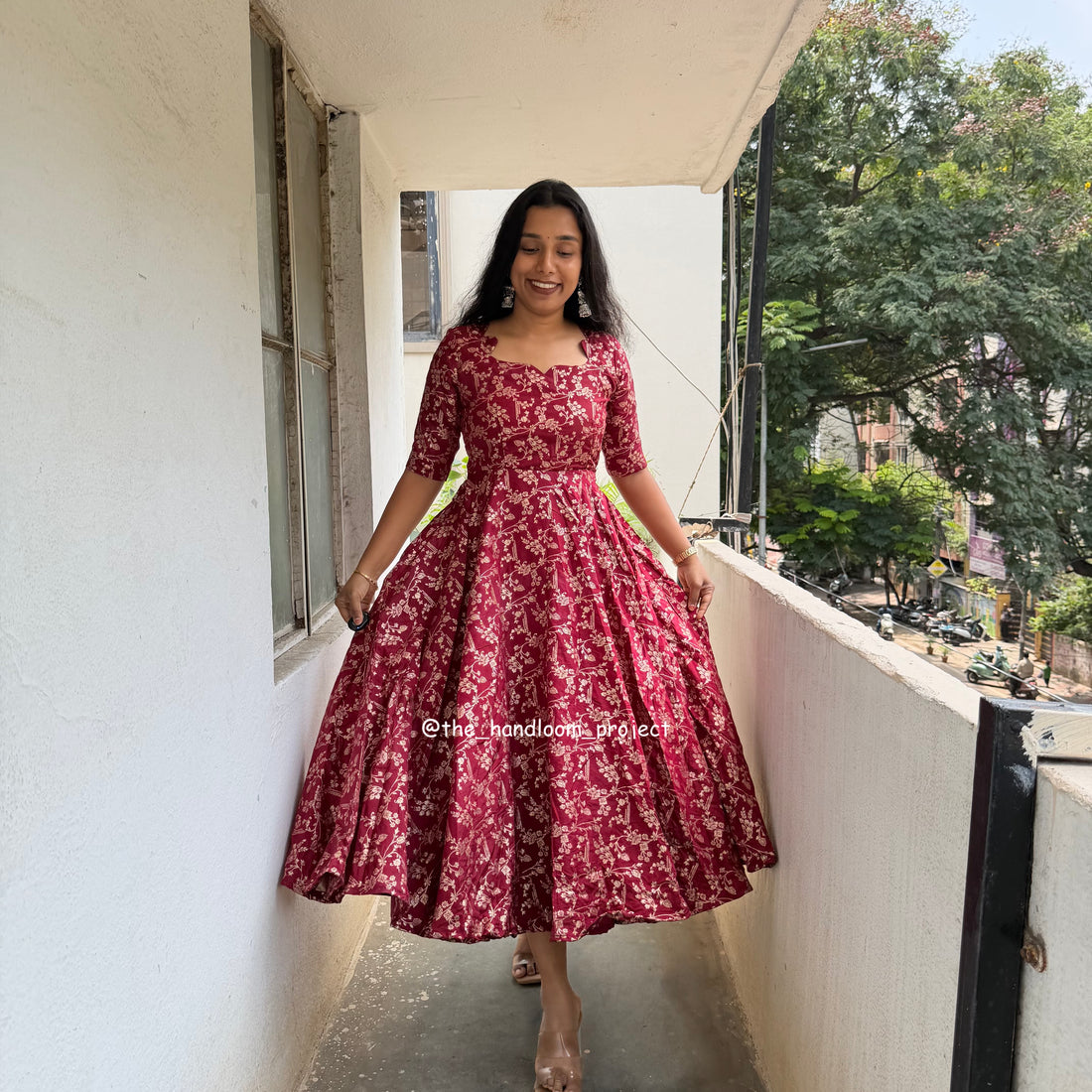 Maroon - brocade