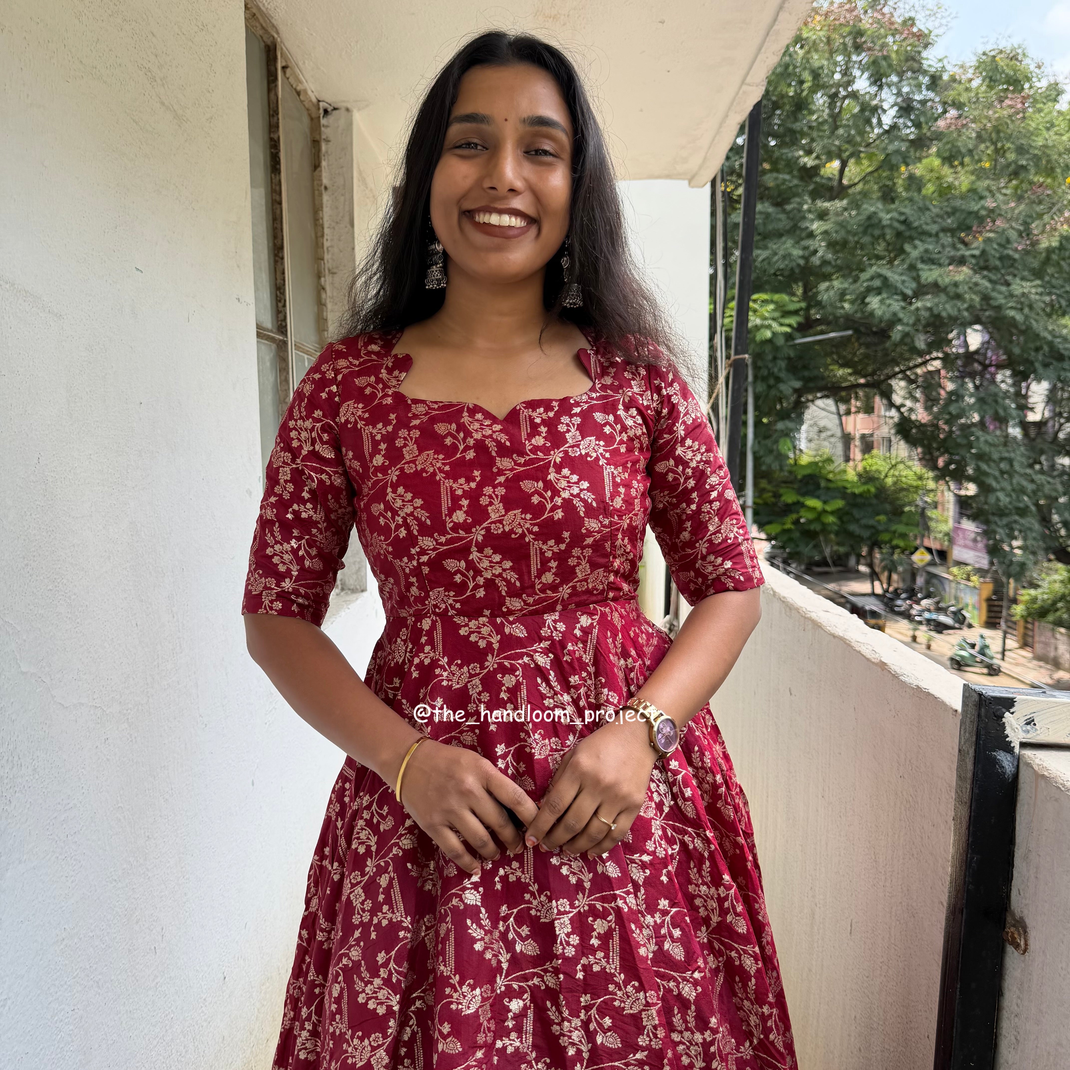 Maroon - brocade