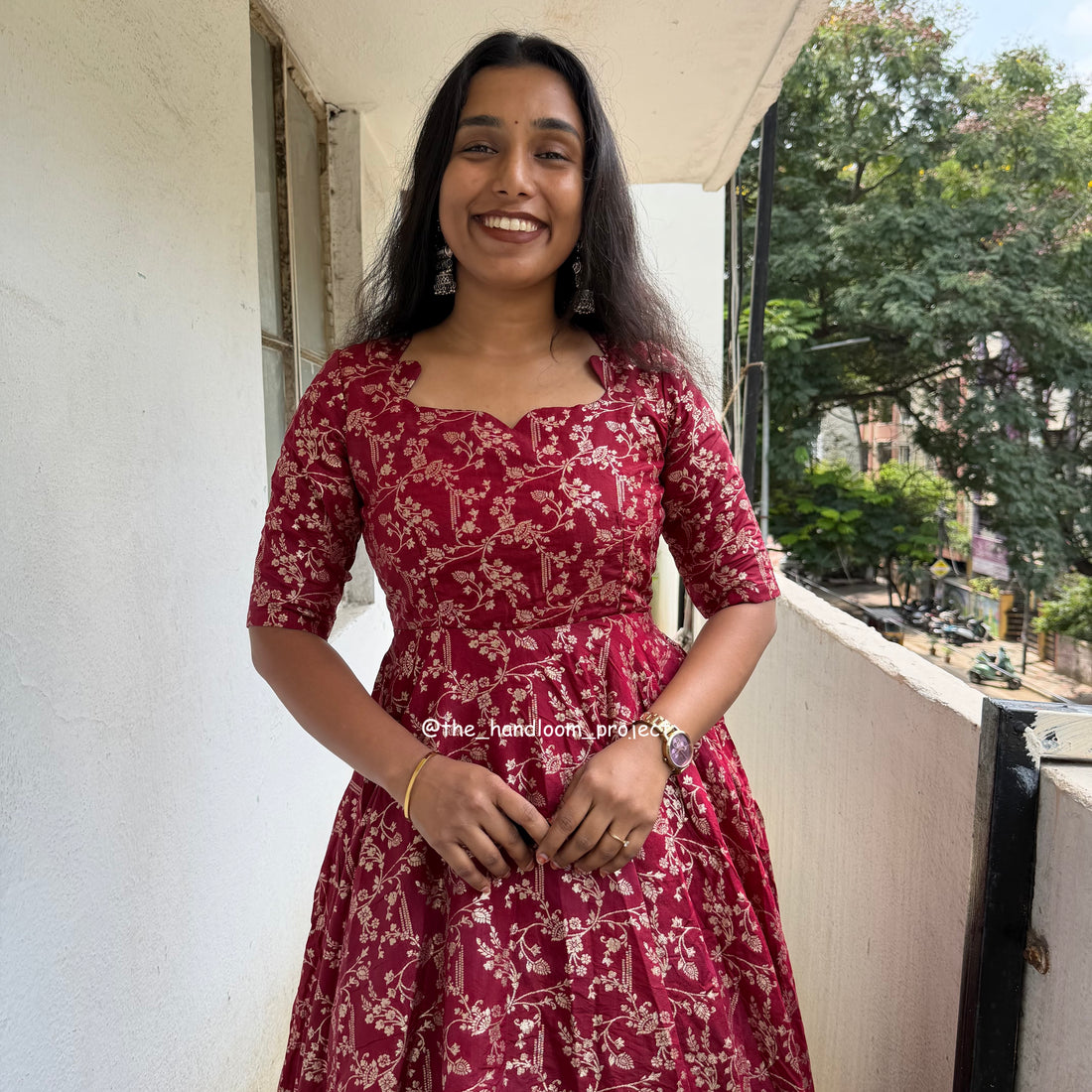 Maroon - brocade