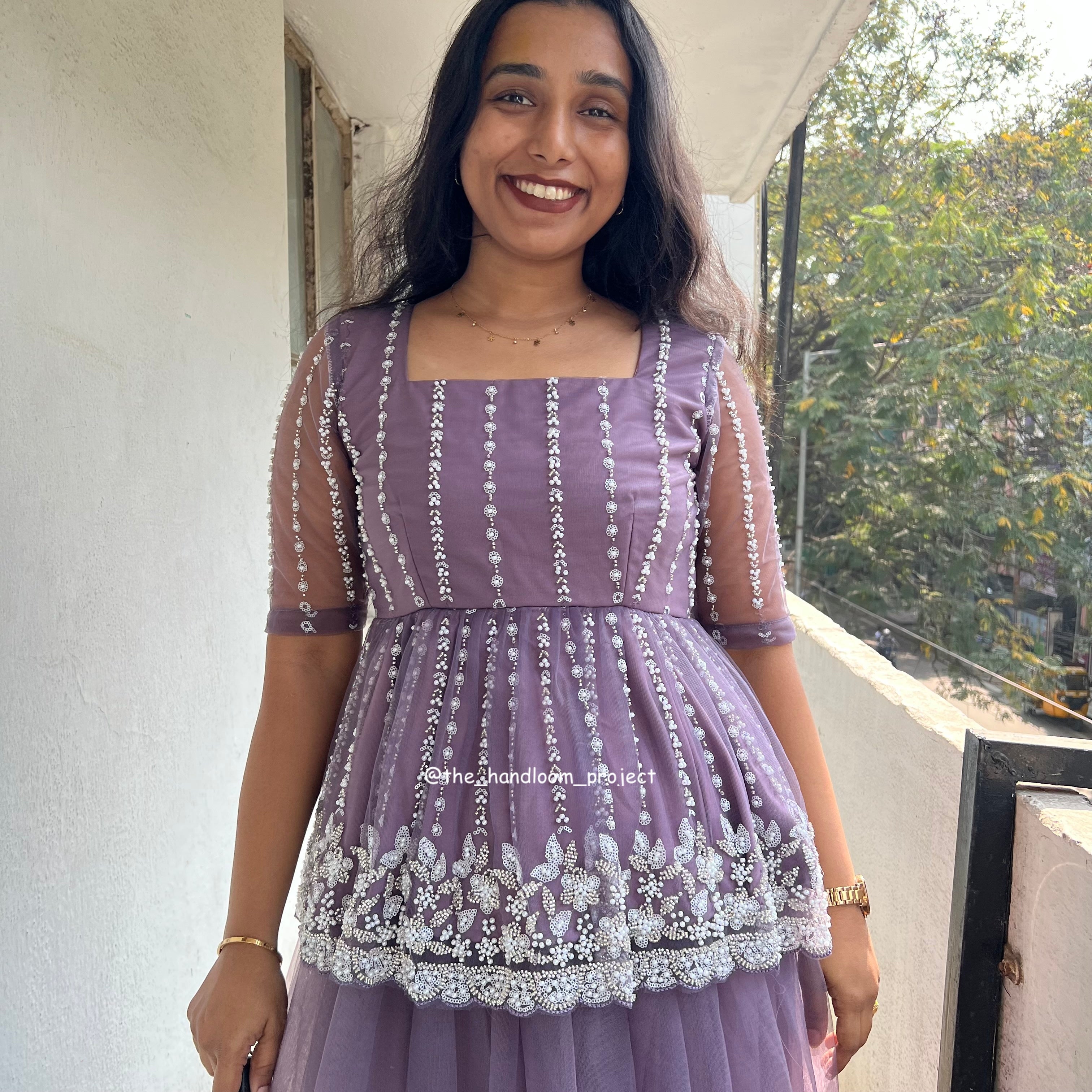 Dark lavender - pearls