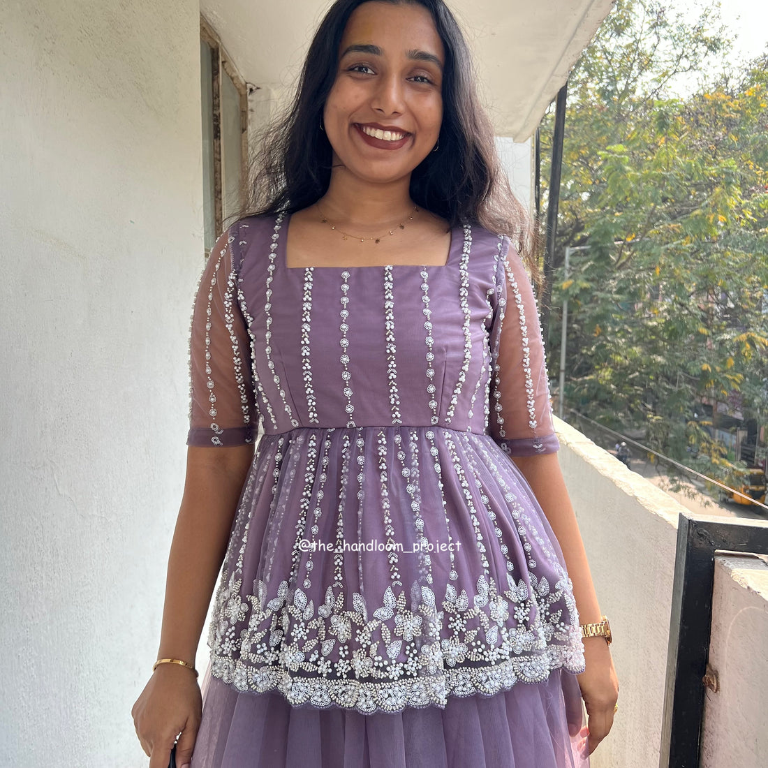 Dark lavender - pearls