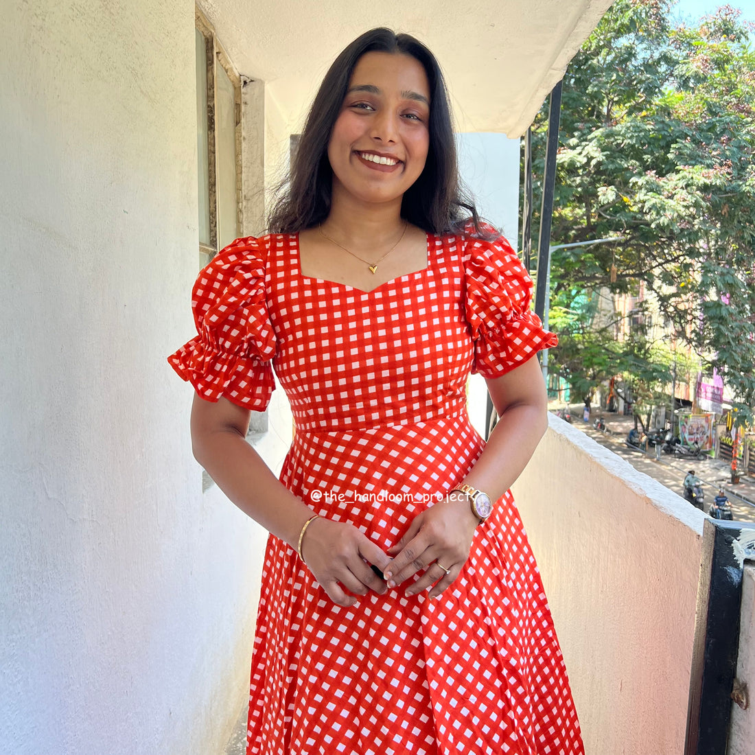 Orange - gingham