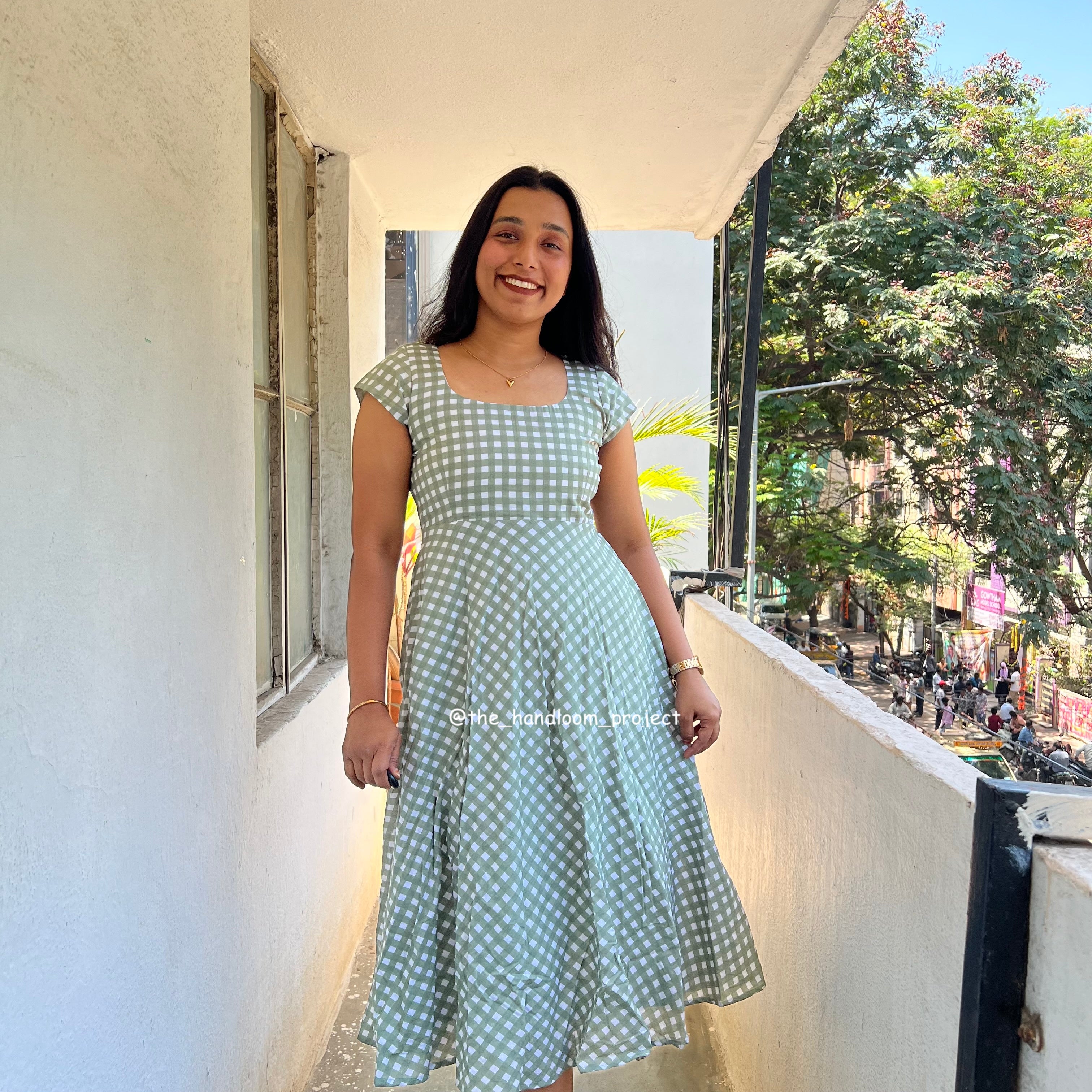 Sage green - gingham