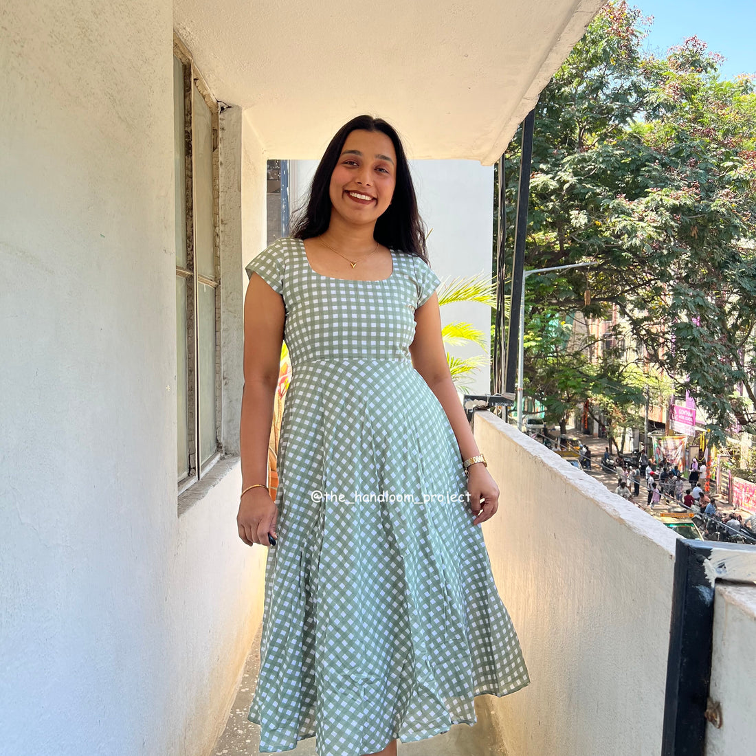 Sage green - gingham