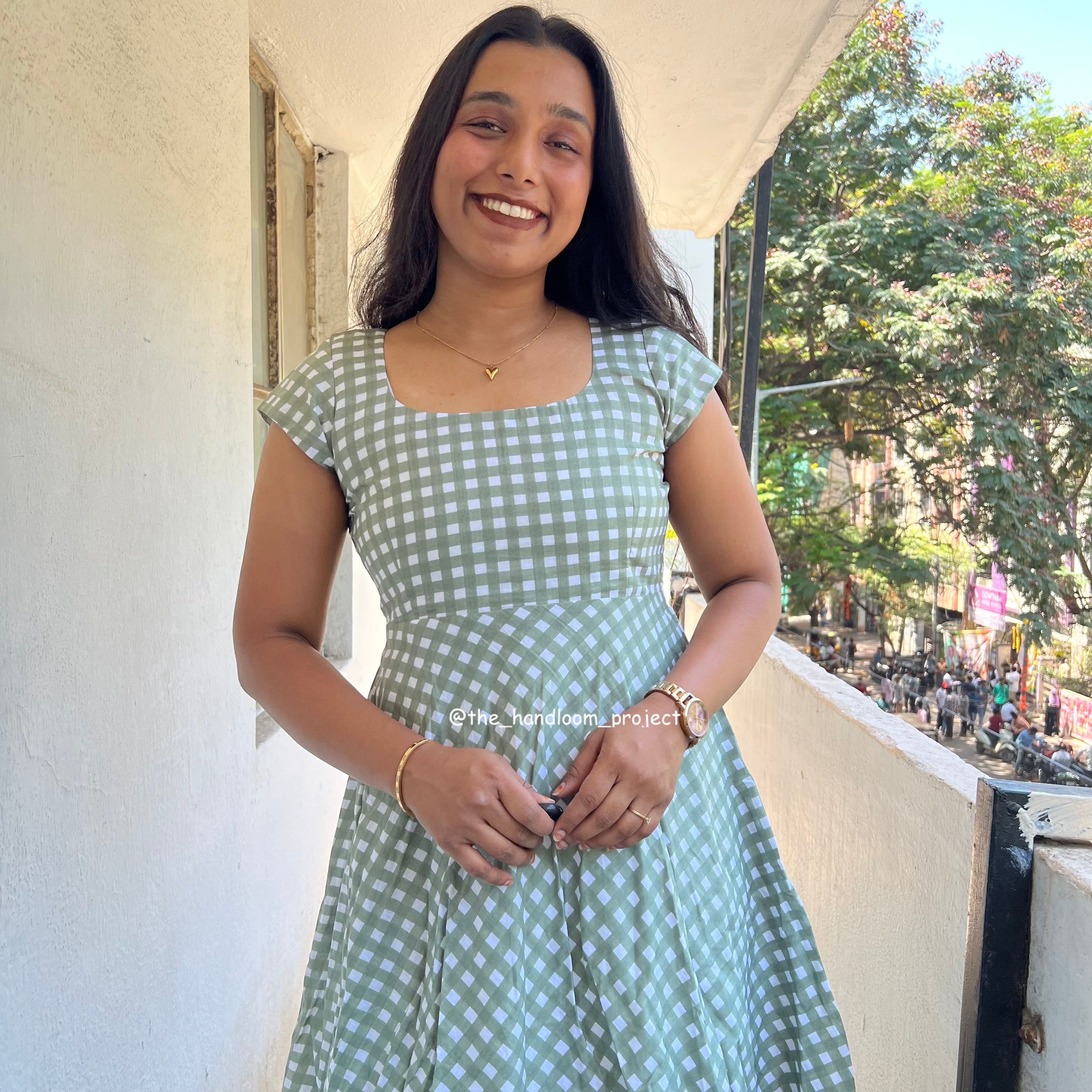 Sage green - gingham