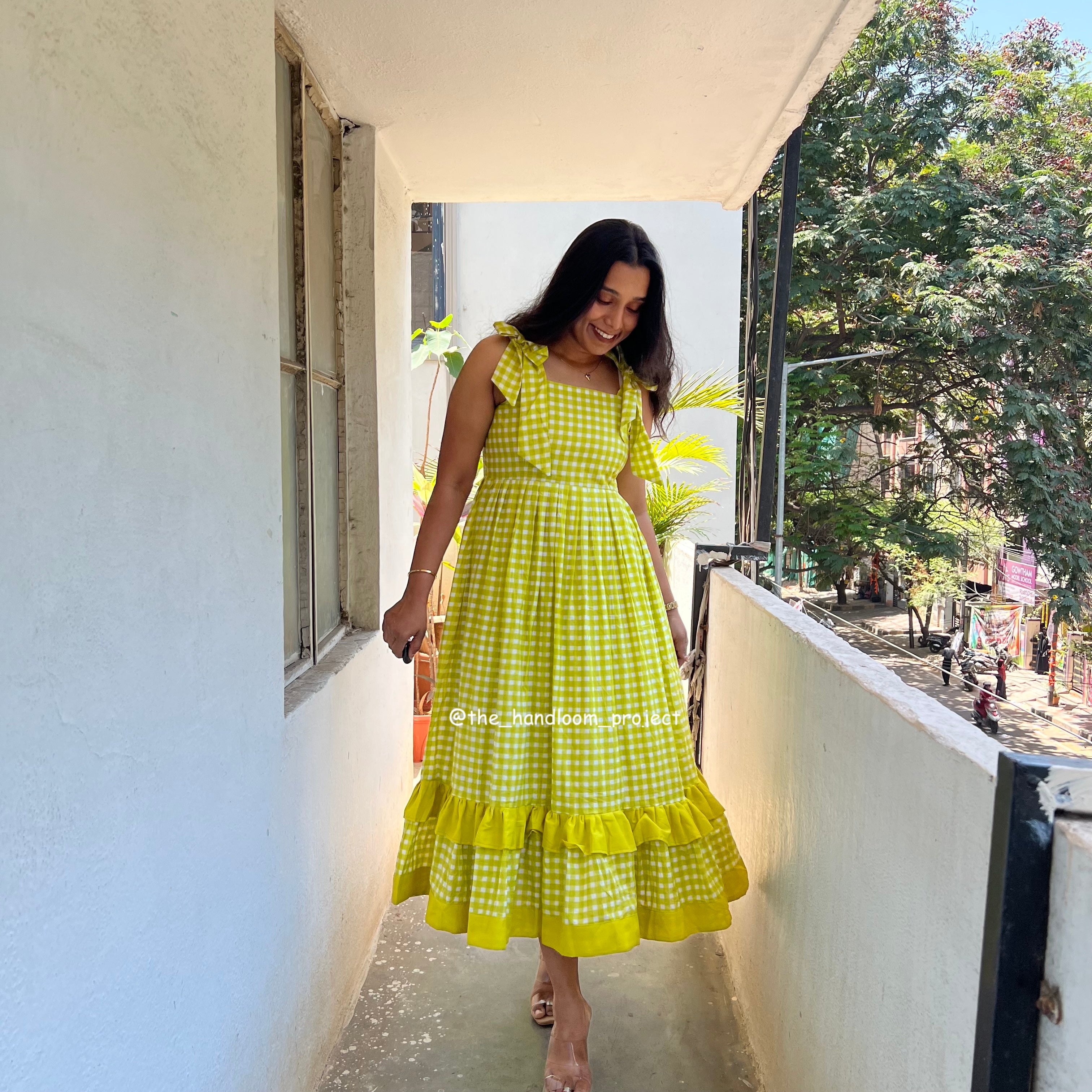 Parrot green - gingham