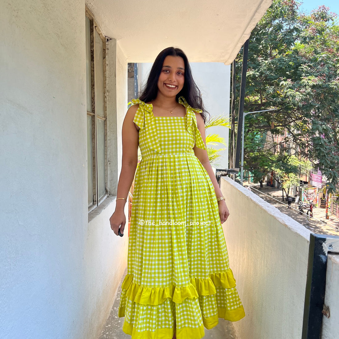 Parrot green - gingham
