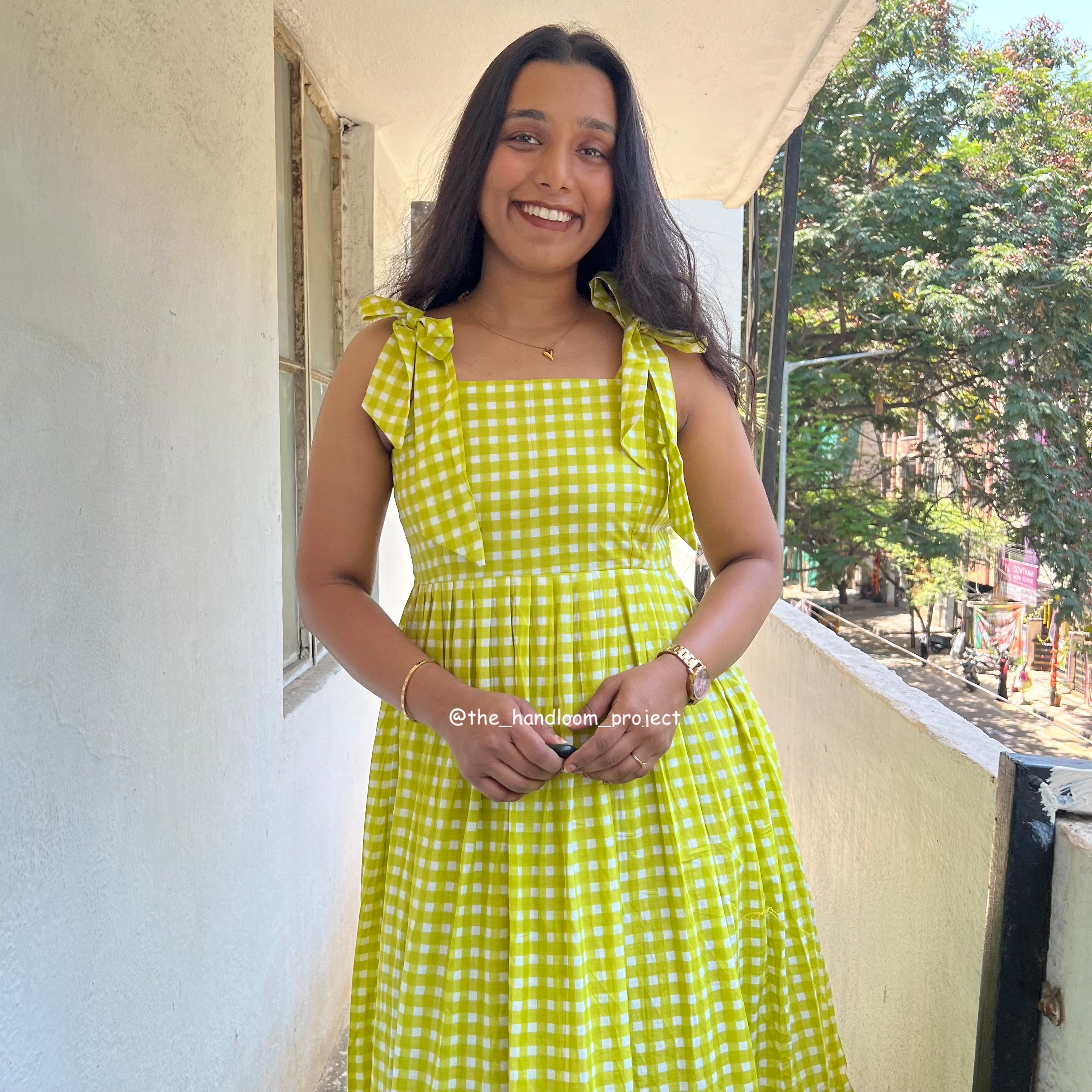Parrot green - gingham